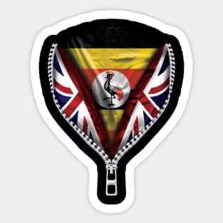 Ugandan Flag  Uganda Flag zipped British Flag - Gift for Ugandan From Uganda Sticker